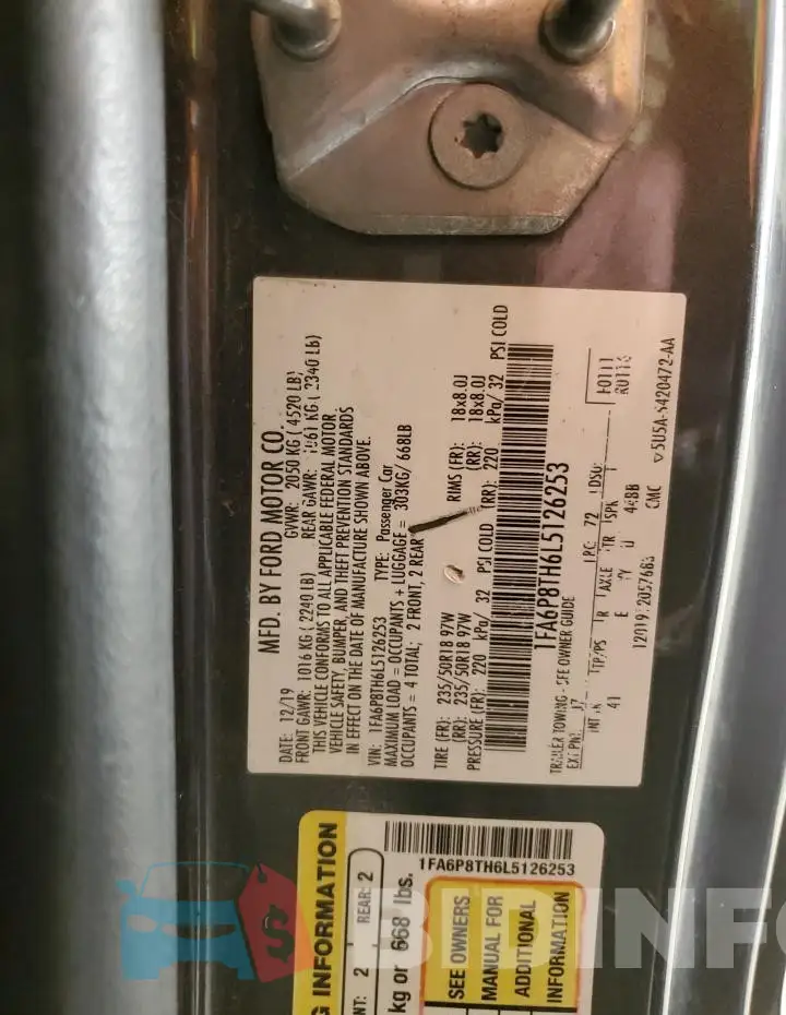 1FA6P8TH6L5126253 Photo# 12