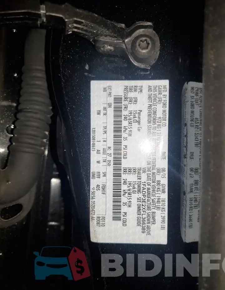 1FADP3E2XFL366389 Photo# 12