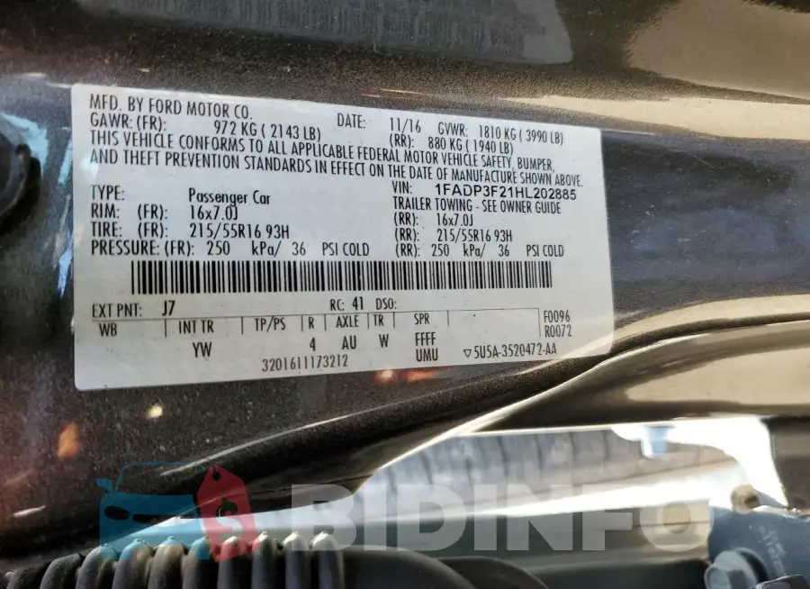 1FADP3F21HL202885 Photo# 13