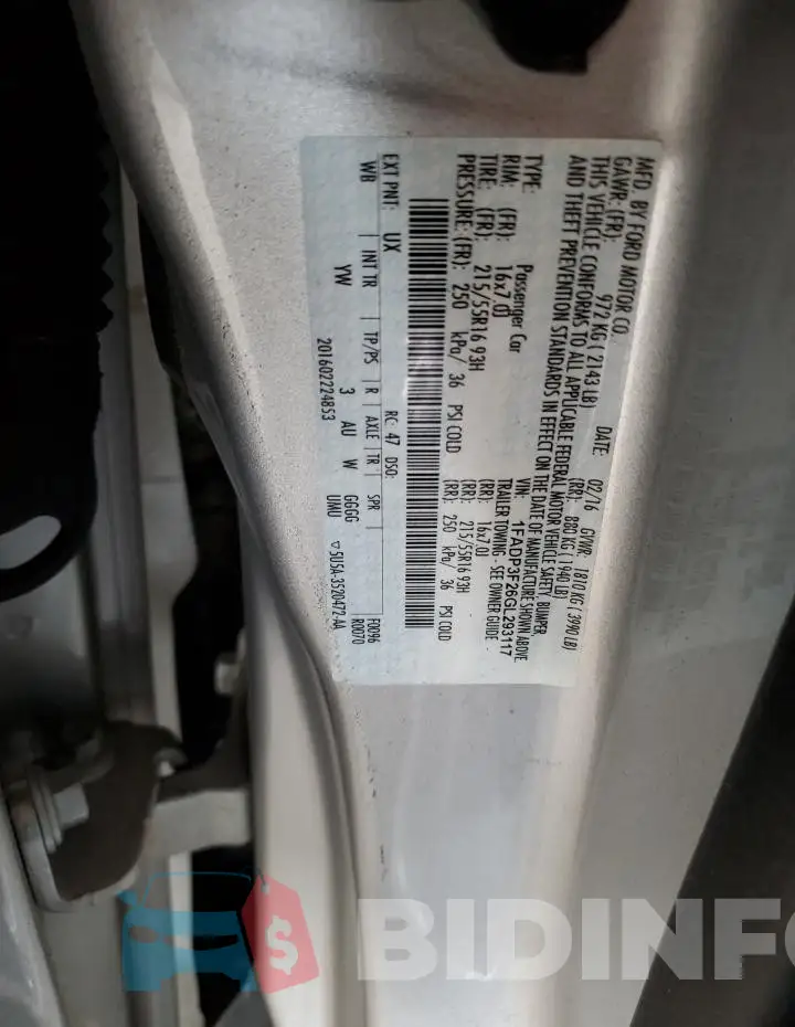 1FADP3F26GL293117 Photo# 12