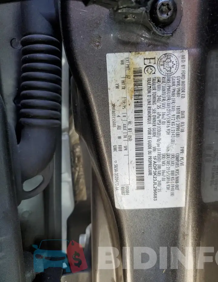 1FADP3K23JL296683 Photo# 13