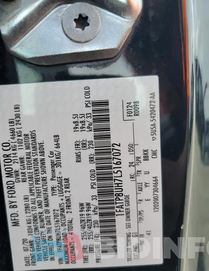 1FATP8UH7L5167072 Photo# 12