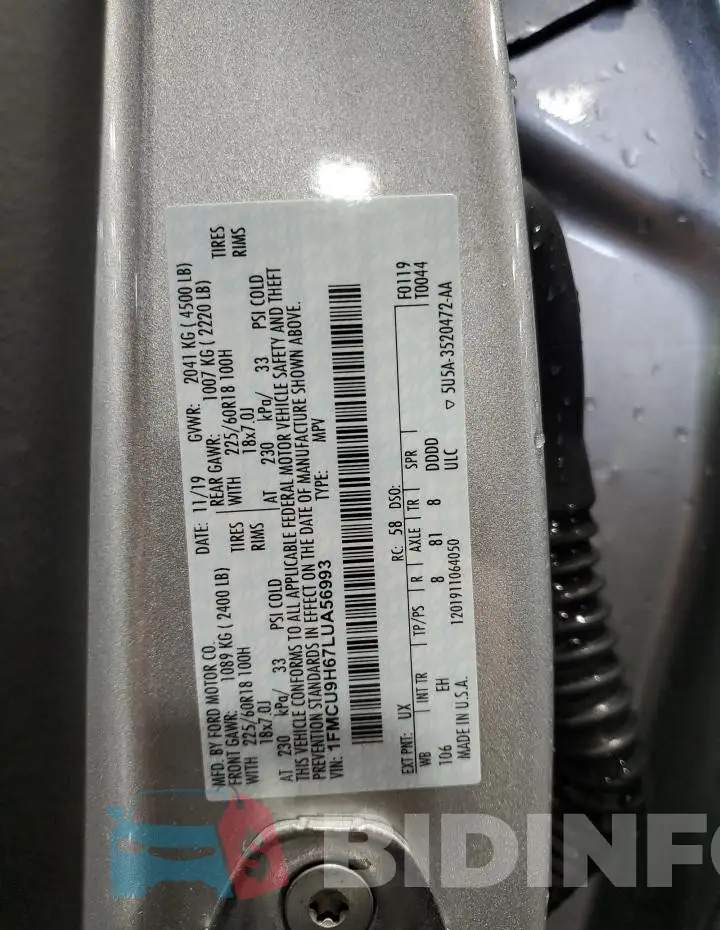 1FMCU9H67LUA56993 Photo# 13