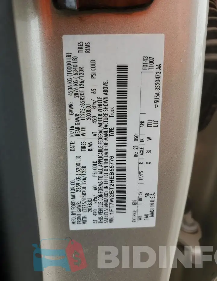 1FT7W2BT2HEB55776 Photo# 13