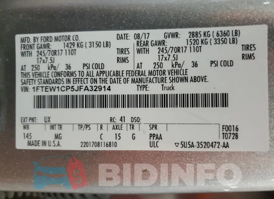 1FTEW1CP5JFA32914 Photo# 12