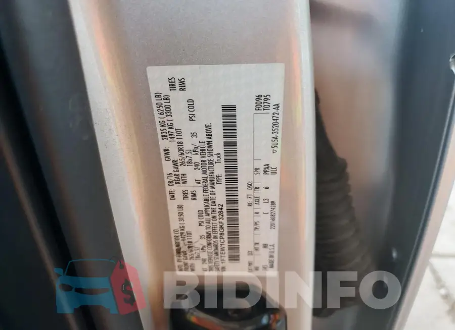 1FTEW1CP8GKF32842 Photo# 12