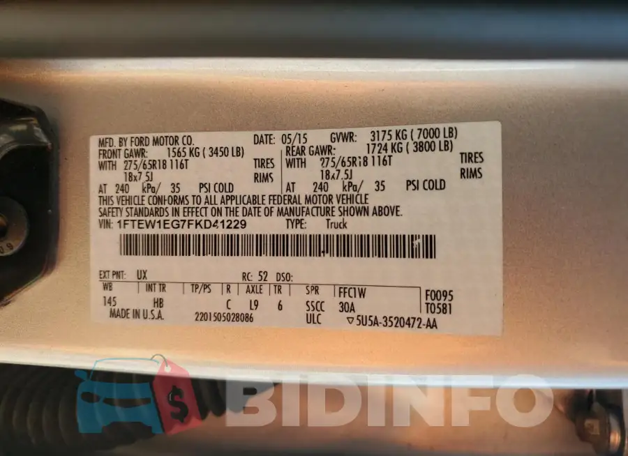 1FTEW1EG7FKD41229 Photo# 12