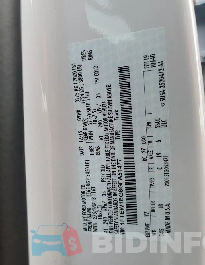 1FTEW1EG8GFA51477 Photo# 12