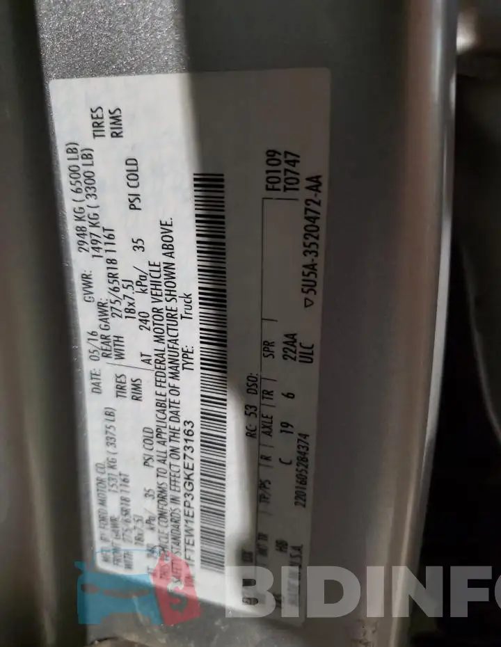 1FTEW1EP3GKE73163 Photo# 12