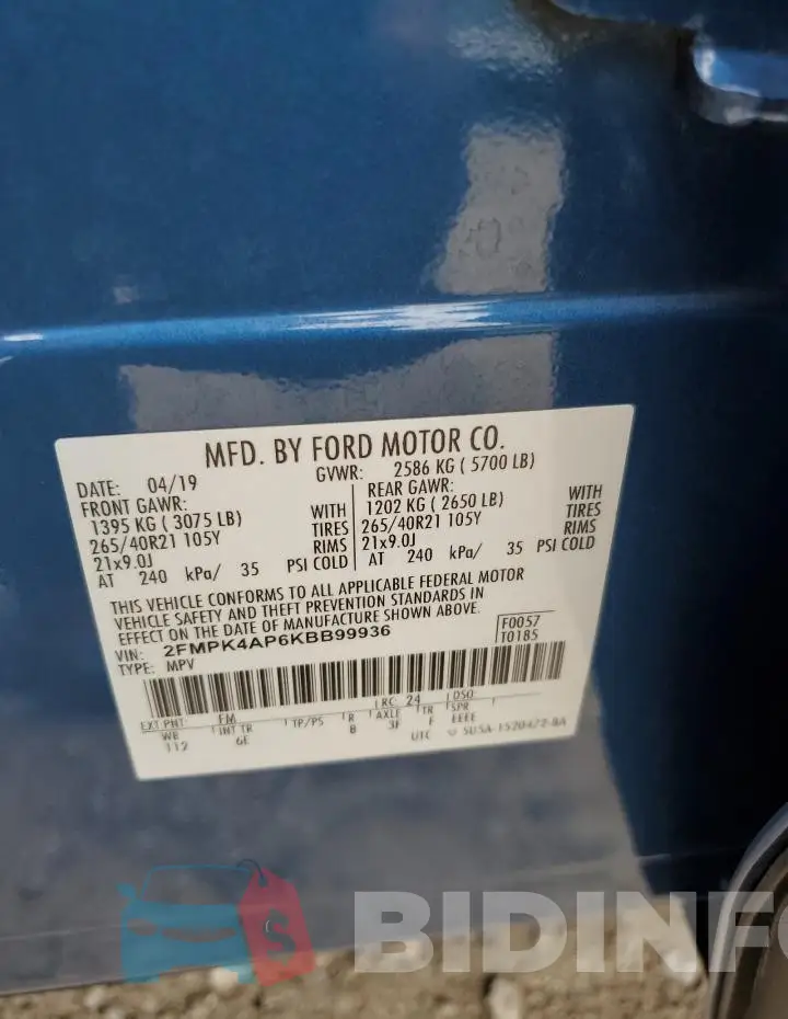 2FMPK4AP6KBB99936 Photo# 13