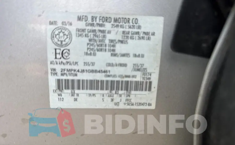 2FMPK4J81GBB45461 Photo# 10