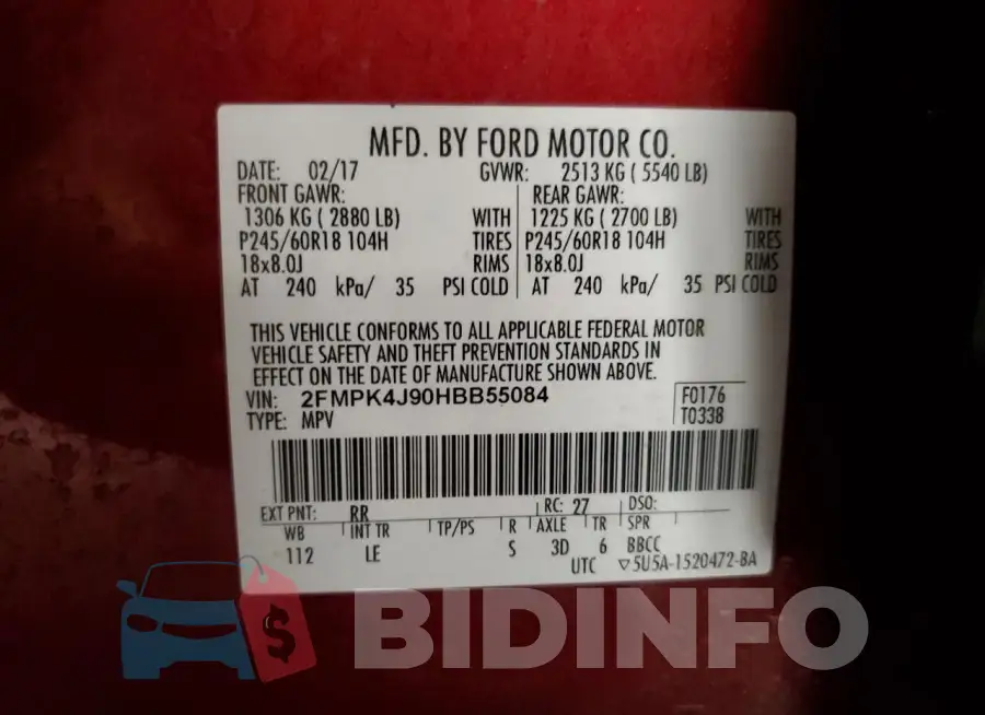 2FMPK4J90HBB55084 Photo# 14