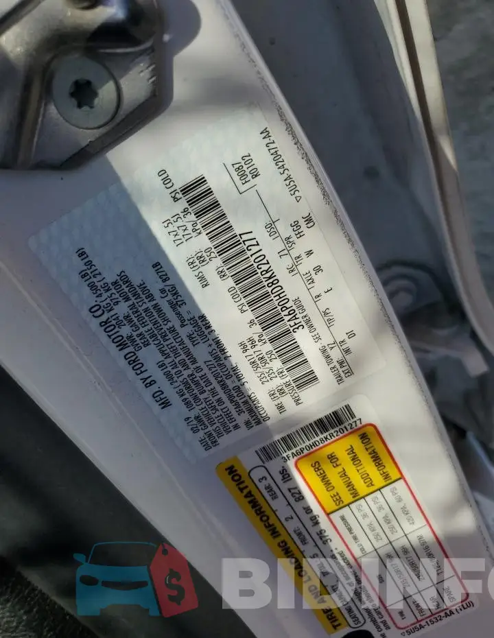 3FA6P0HD8KR201277 Photo# 12