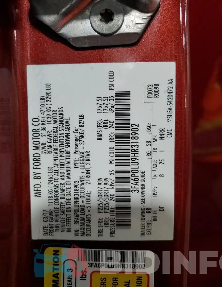 3FA6P0LU9HR318902 Photo# 12