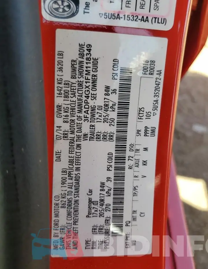 3FADP4GX1FM118349 Photo# 12