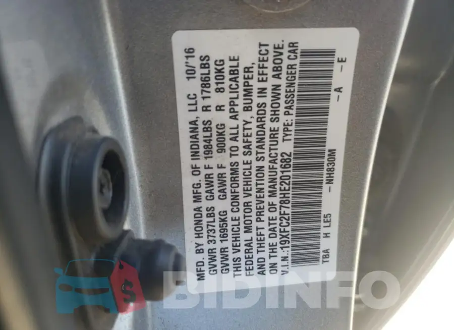19XFC2F78HE201682 Photo# 12