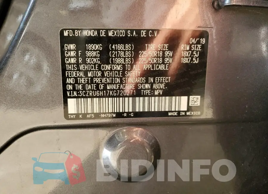 3CZRU6H17KG720271 Photo# 13