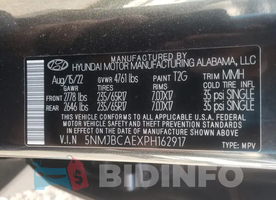 5NMJBCAEXPH162917 Photo# 14