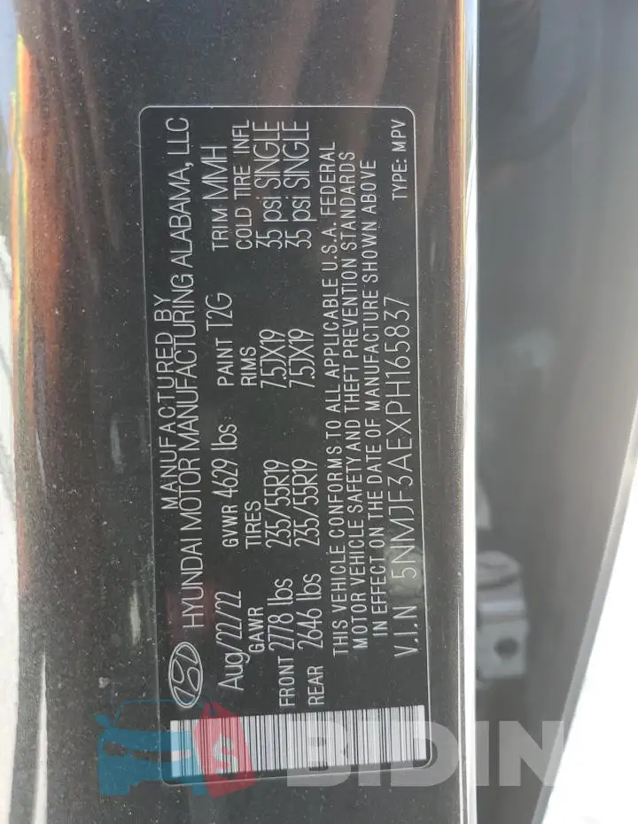 5NMJF3AEXPH165837 Photo# 14