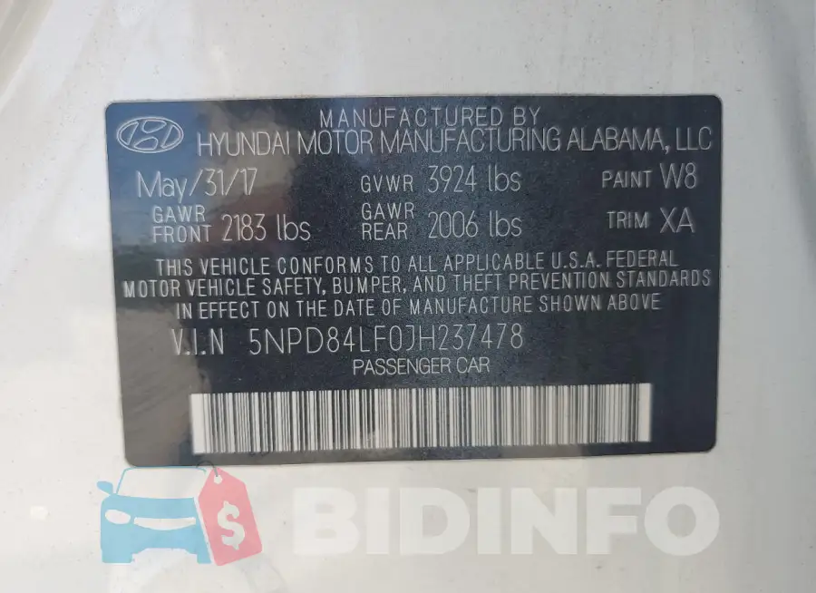5NPD84LF0JH237478 Photo# 13