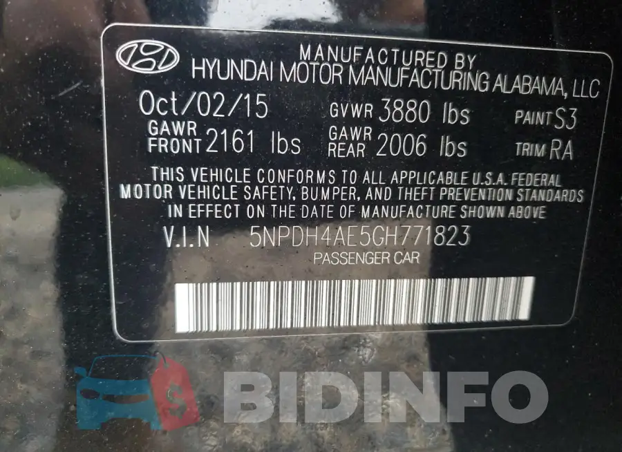 5NPDH4AE5GH771823 Photo# 12