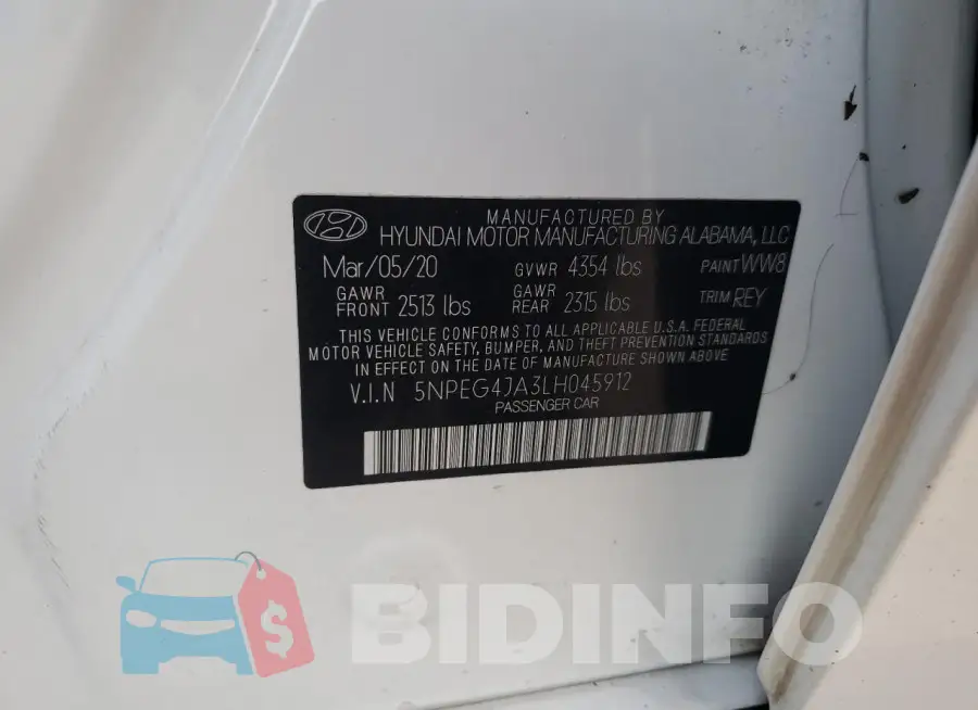 5NPEG4JA3LH045912 Photo# 13