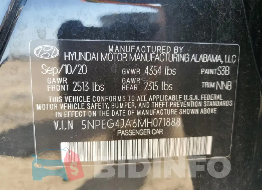 5NPEG4JA6MH071888 Photo# 12