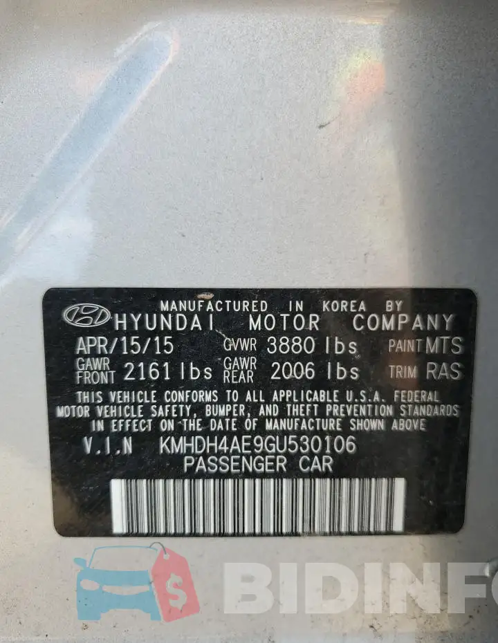 KMHDH4AE9GU530106 Photo# 12