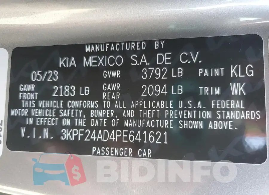 3KPF24AD4PE641621 Photo# 13