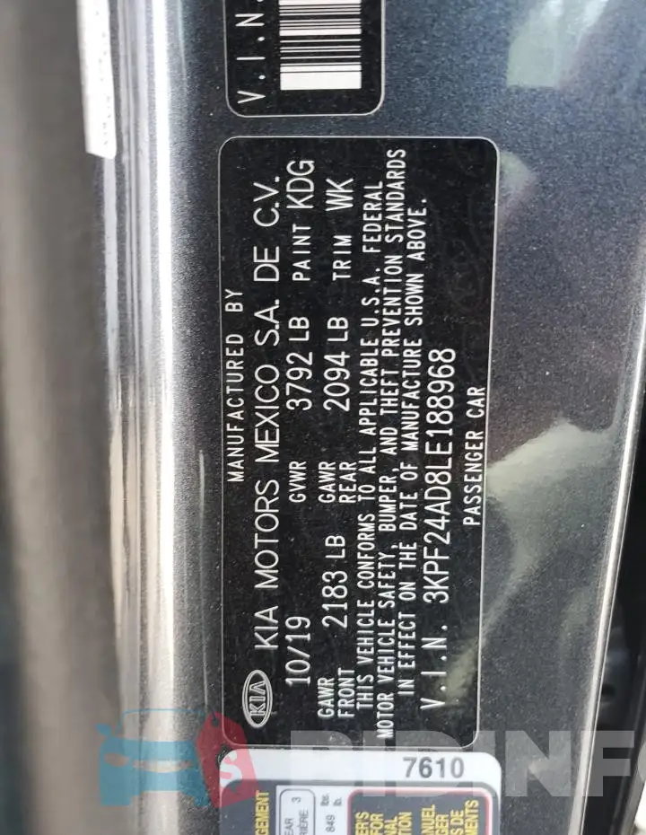 3KPF24AD8LE188968 Photo# 12