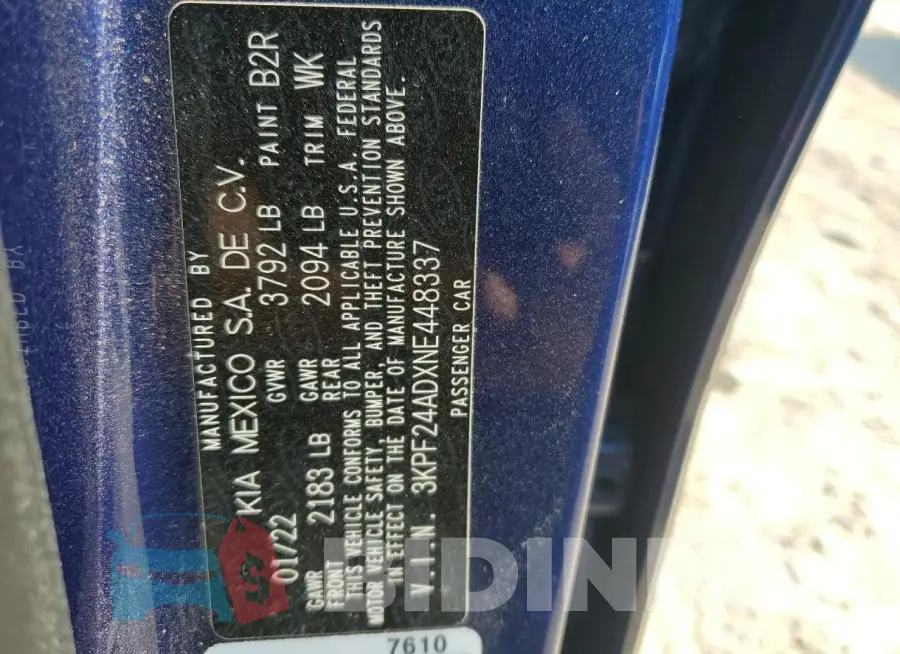 3KPF24ADXNE448337 Photo# 13