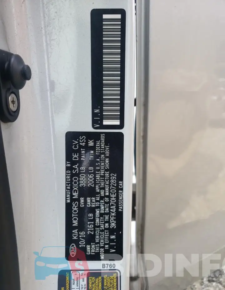 3KPFK4A70HE072892 Photo# 13
