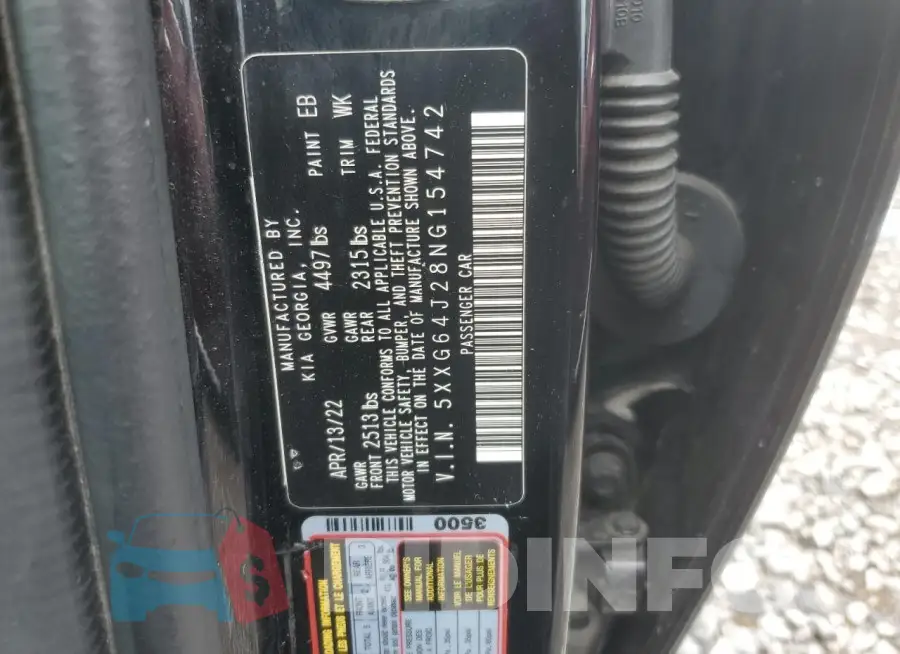 5XXG64J28NG154742 Photo# 12