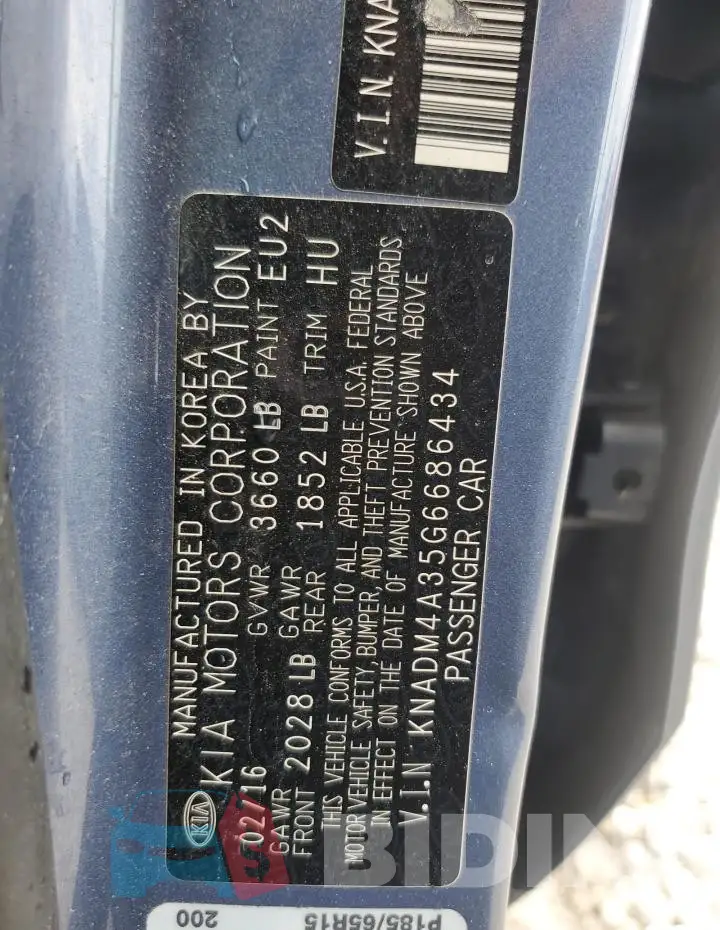 KNADM4A35G6686434 Photo# 12