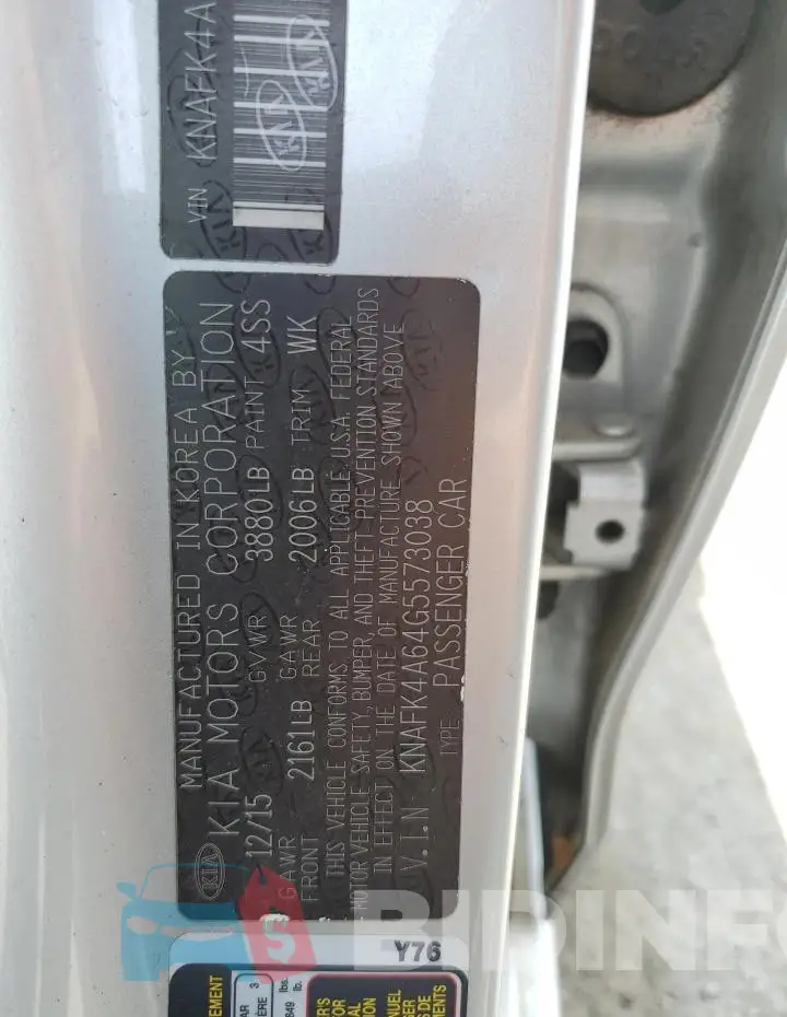 KNAFK4A64G5573038 Photo# 12
