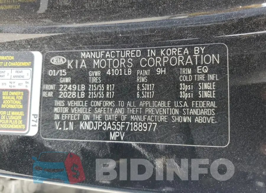 KNDJP3A55F7188977 Photo# 13