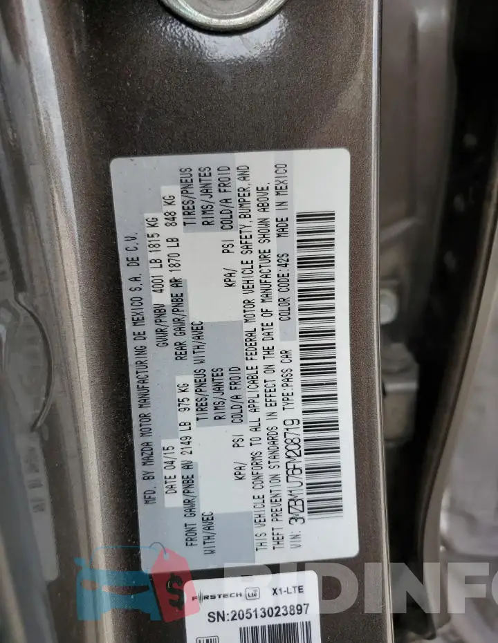 3MZBM1U76FM208719 Photo# 13