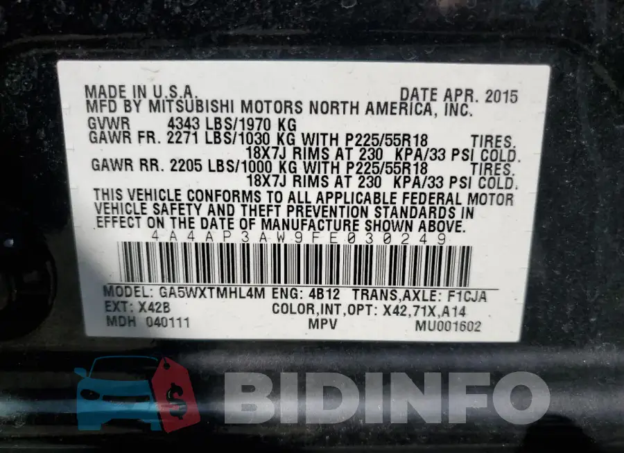 4A4AP3AW9FE030249 Photo# 12