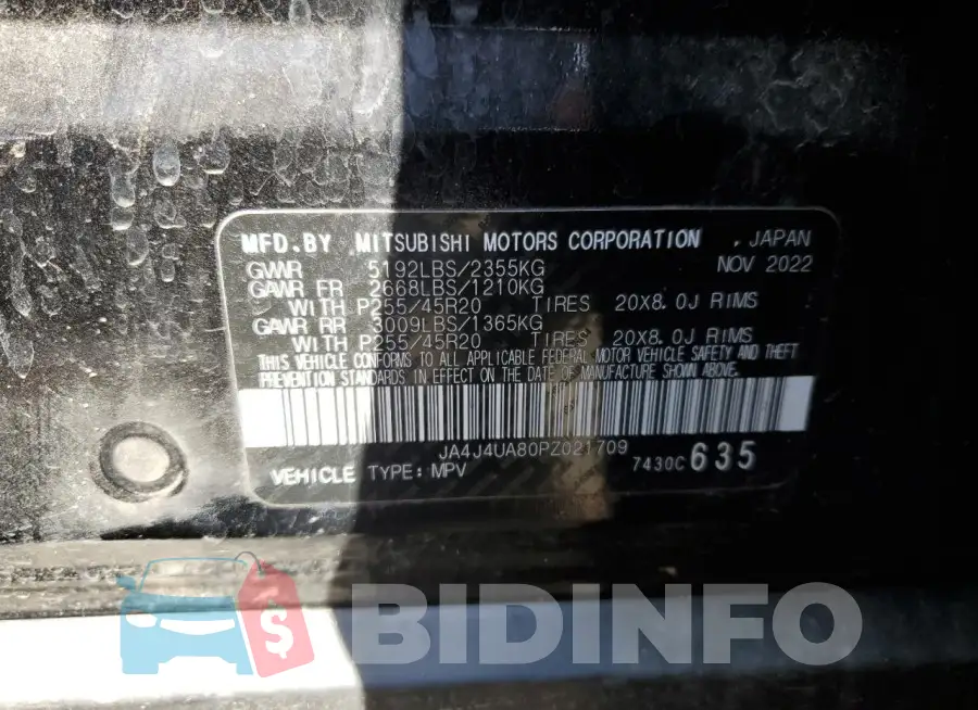 JA4J4UA80PZ021709 Photo# 12