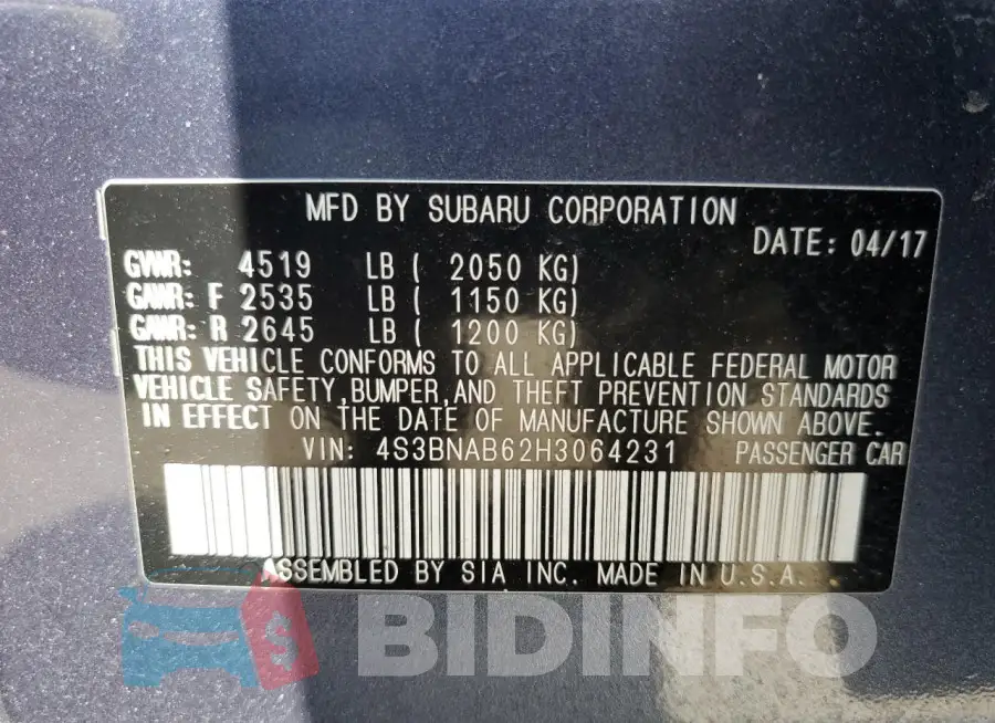 4S3BNAB62H3064231 Photo# 12