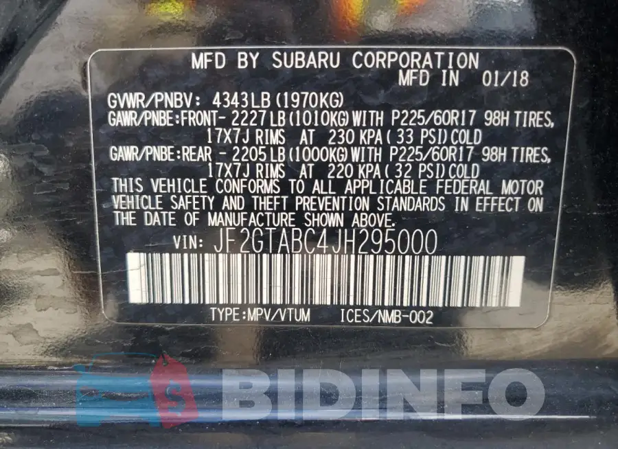 JF2GTABC4JH295000 Photo# 13