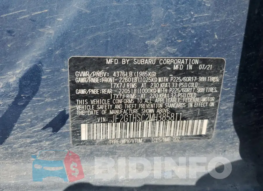 JF2GTHSC2MH385811 Photo# 13
