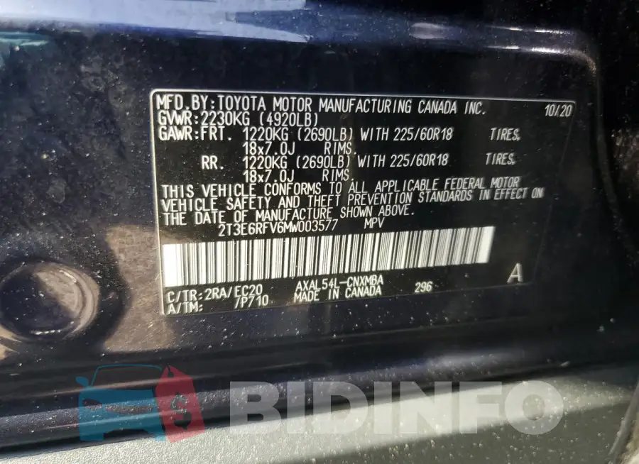 2T3E6RFV6MW003577 Photo# 13