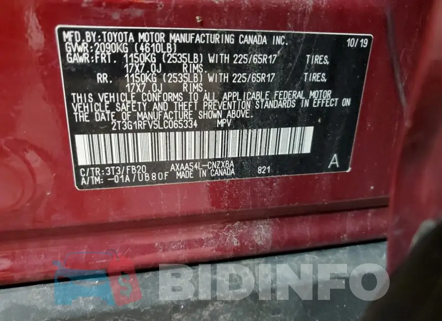 2T3G1RFV5LC065334 Photo# 14