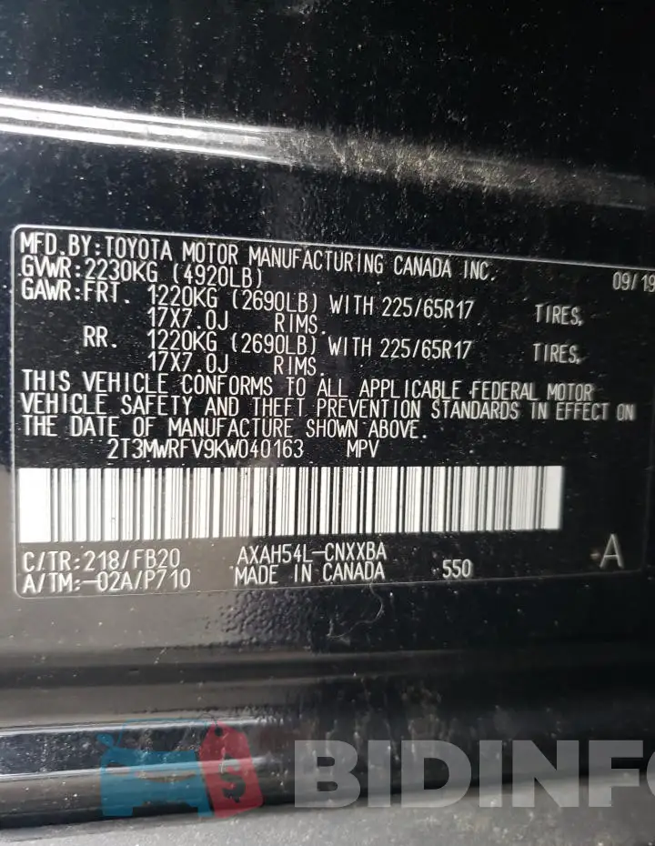 2T3MWRFV9KW040163 Photo# 12