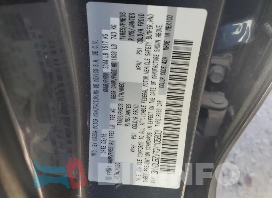 3MYDLBZV7GY105803 Photo# 12