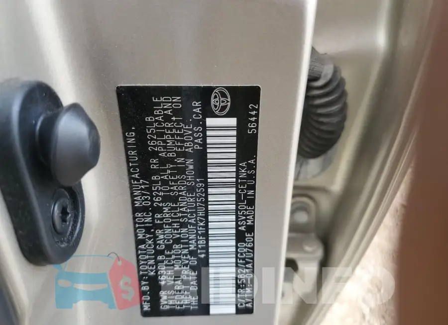 4T1BF1FK7HU752591 Photo# 12