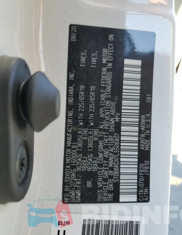5TDBBRCH7LS506807 Photo# 13