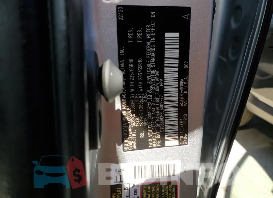 5TDBBRCH8LS002377 Photo# 13