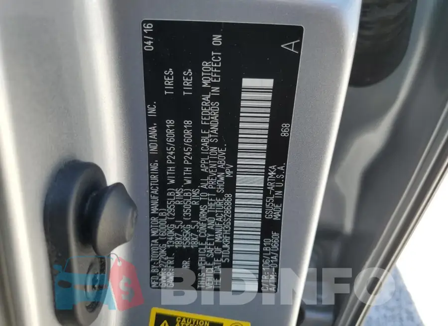 5TDJKRFH3GS286868 Photo# 12